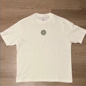 Jordan Cream T-Shirt with Green Emblem